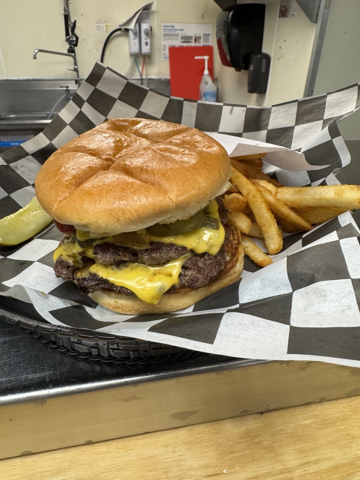Actual MVP double cheeseburger with fries